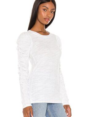 Free People We The Free Natasha Long Sleeve Tee in Optic White Size L EUC